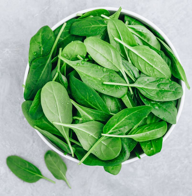 Fresh spinach leaves